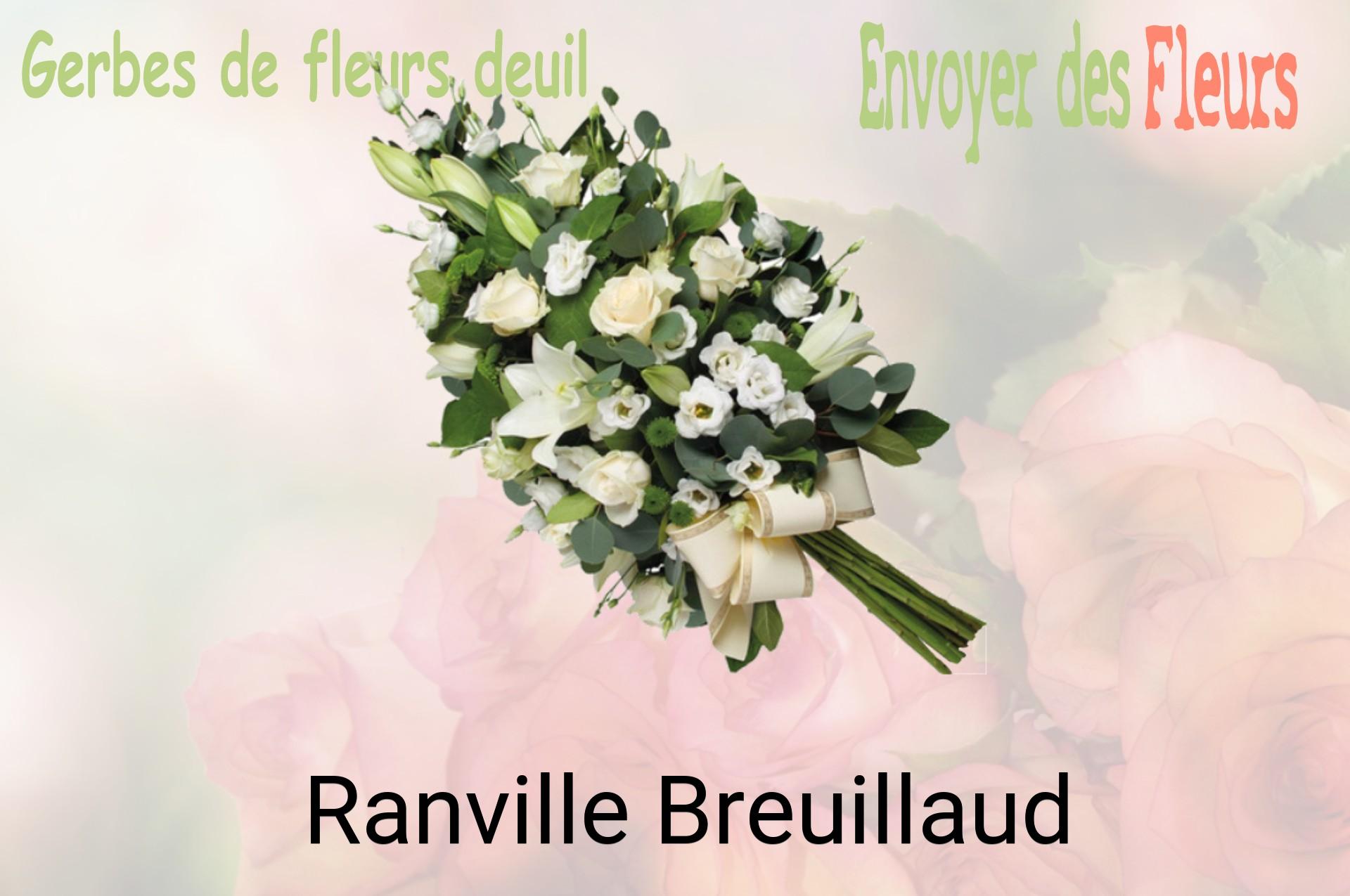 Gerbe de fleurs de deuil livrée à Ranville-Breuillaud